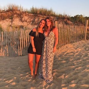 Navy and White Maxi dress